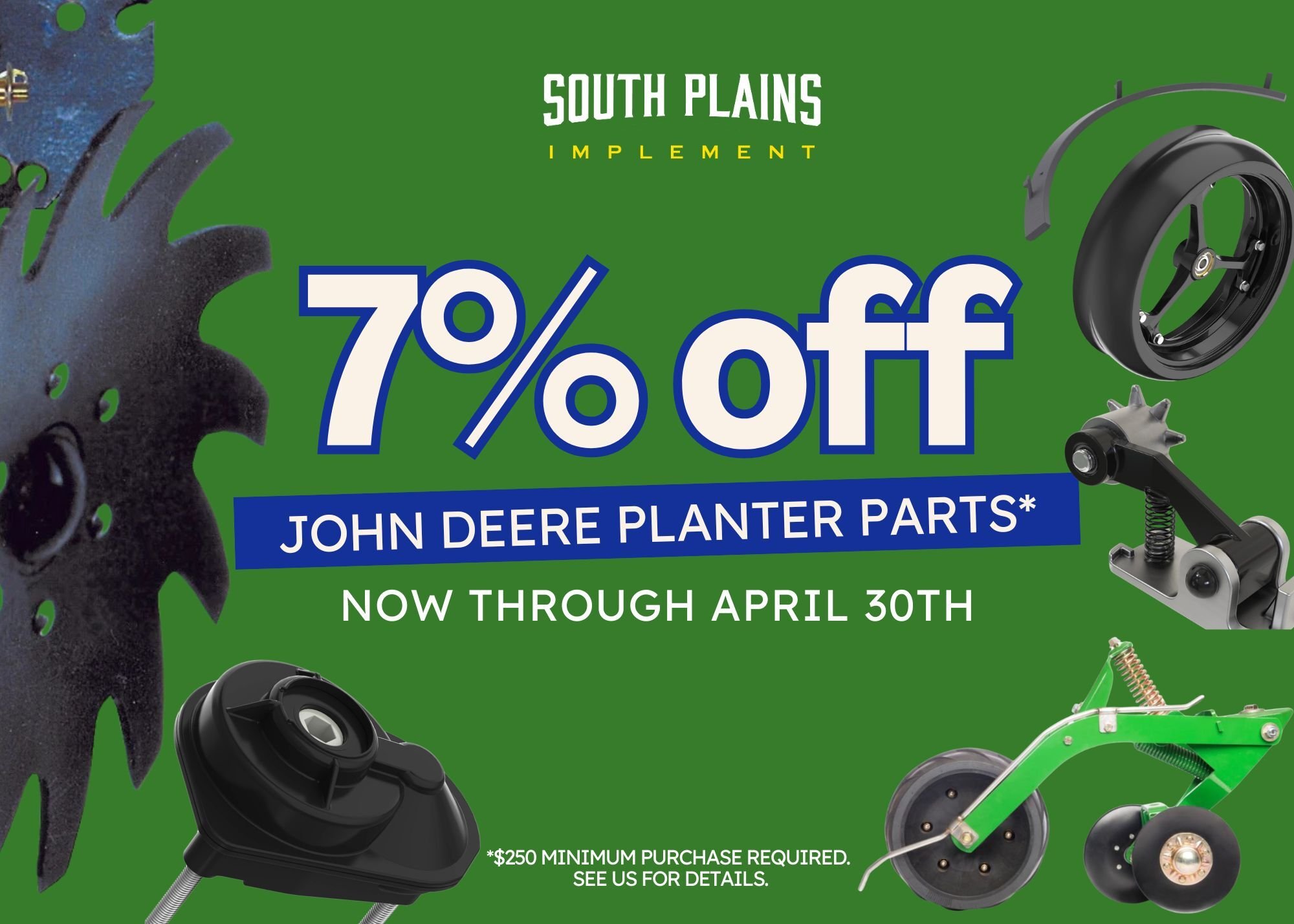 7% off planter parts